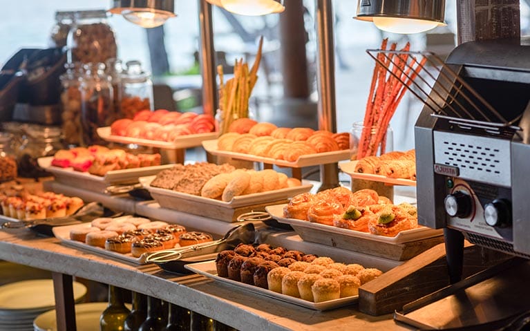 Delicious pastries provided at the Korakali restaurant buffet