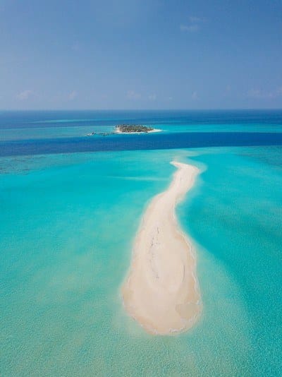 Aerial view of Sand Bank, Maldives