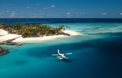 Aerial View of Seaplane at the island