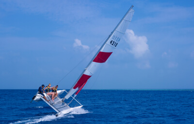 Catamaran riding at Fushifaru Maldives Resort