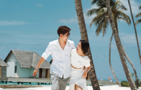 Happy Couple enjoying at Fushifaru Maldives Resort