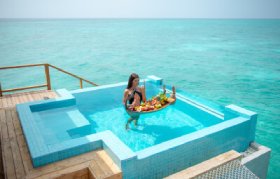 Floating Breakfast Platter at Fushifaru Maldives Boutique Resort