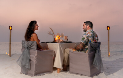 Romantic Beach Dinner at Fushifaru Maldives Resort